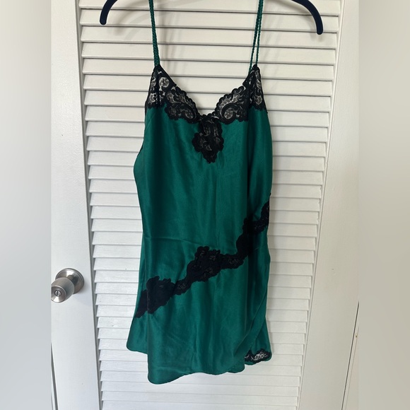 Victoria's Secret Green and Black Lace Chemise medium - Picture 1 of 5